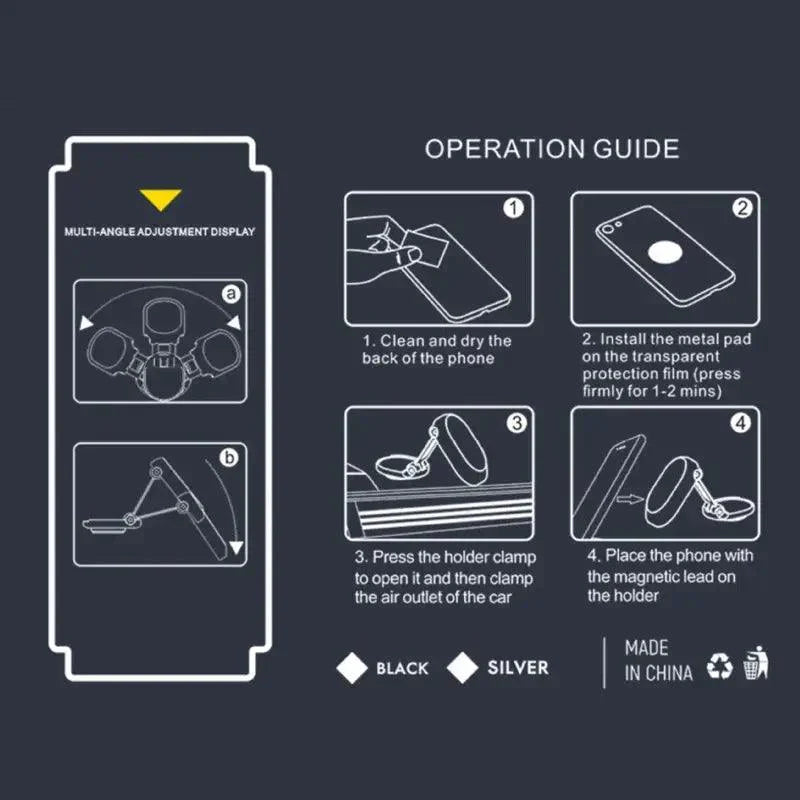 Super Magnetic Car Folding Mobile Phone Bracket 360 Rotating Navigation Bracket - Bimmerlamp