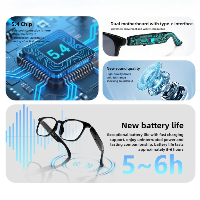 The Second Generation AI Bluetooth Glasses Real-time Translation Glasses Camera Glasses