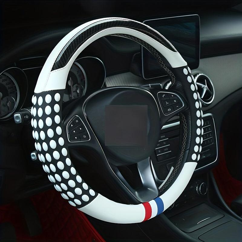 PU Leather Steering Wheel Cover with Inner Rim - Fits Most Cars (161-252mm) - Bimmerlamp