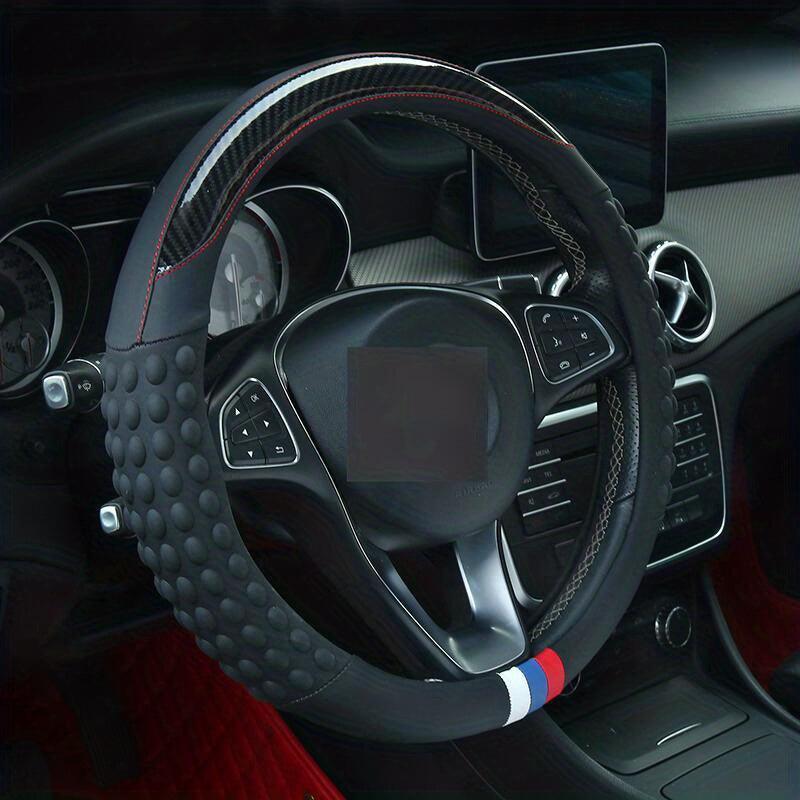 PU Leather Steering Wheel Cover with Inner Rim - Fits Most Cars (161-252mm) - Bimmerlamp