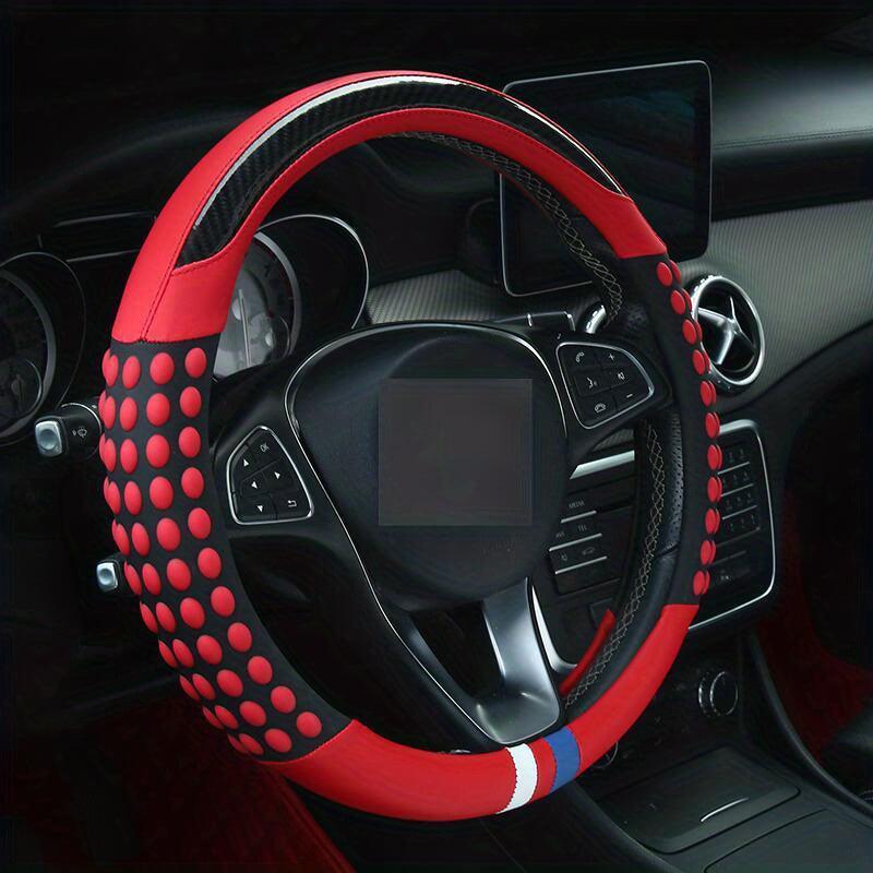 PU Leather Steering Wheel Cover with Inner Rim - Fits Most Cars (161-252mm) - Bimmerlamp