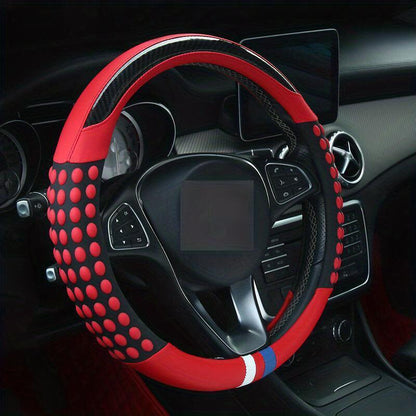 PU Leather Steering Wheel Cover with Inner Rim - Fits Most Cars (161-252mm) - Bimmerlamp