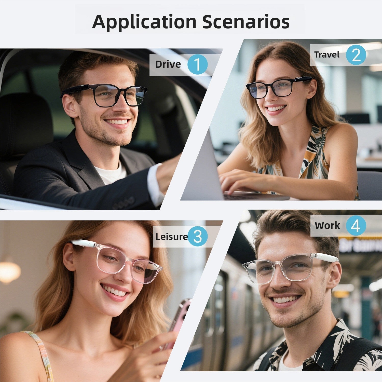 The Second Generation AI Bluetooth Glasses Real-time Translation Glasses Camera Glasses