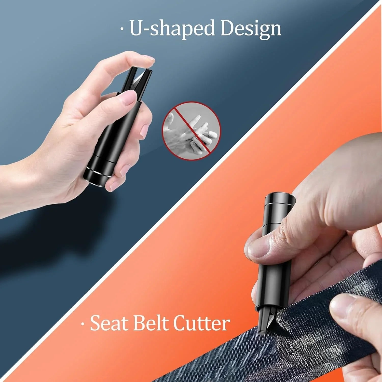 Car Window Breaker and Seatbelt Cutter 2 Pack, 2-in-1 Car Safety Hammer