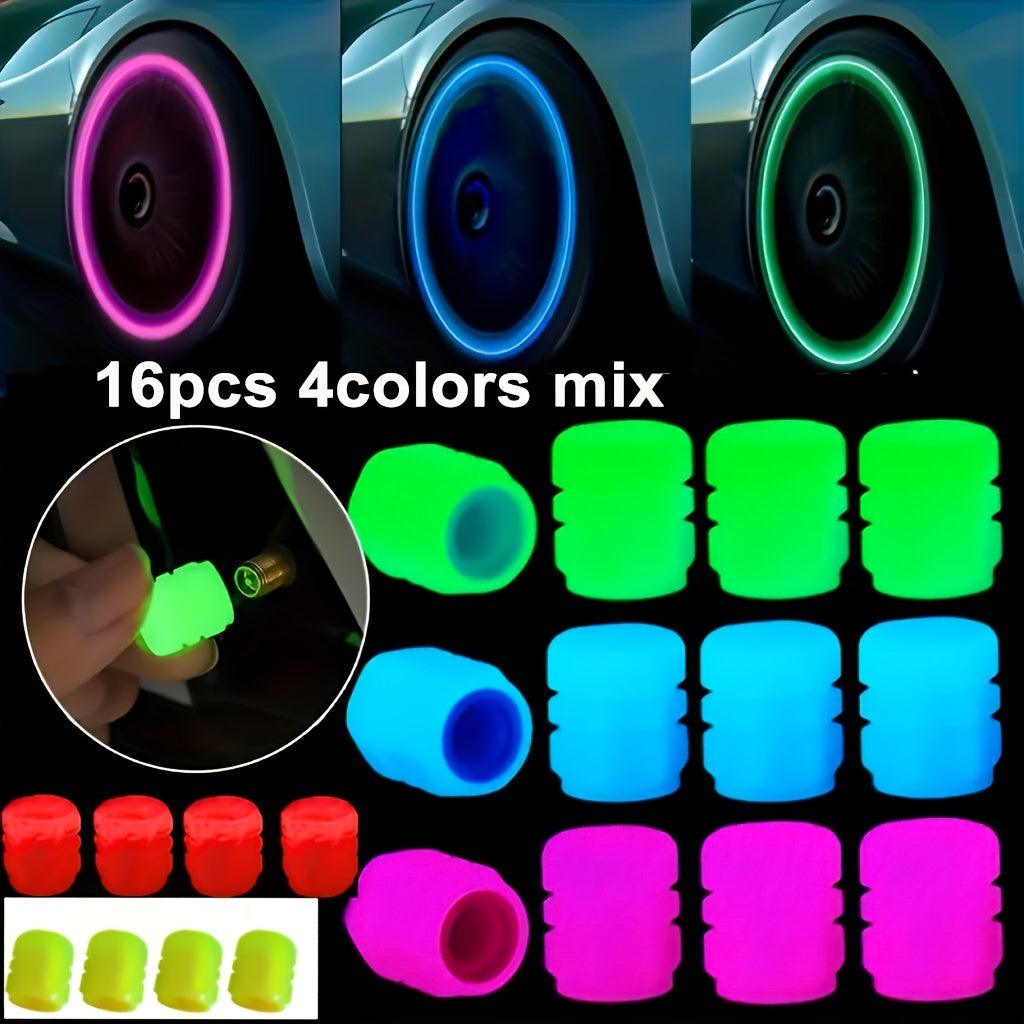 (16PCS) Luminous Tire Valve Cap Set - Suitable for Cars, Trucks, Motorcycles and Bicycles - Bimmerlamp
