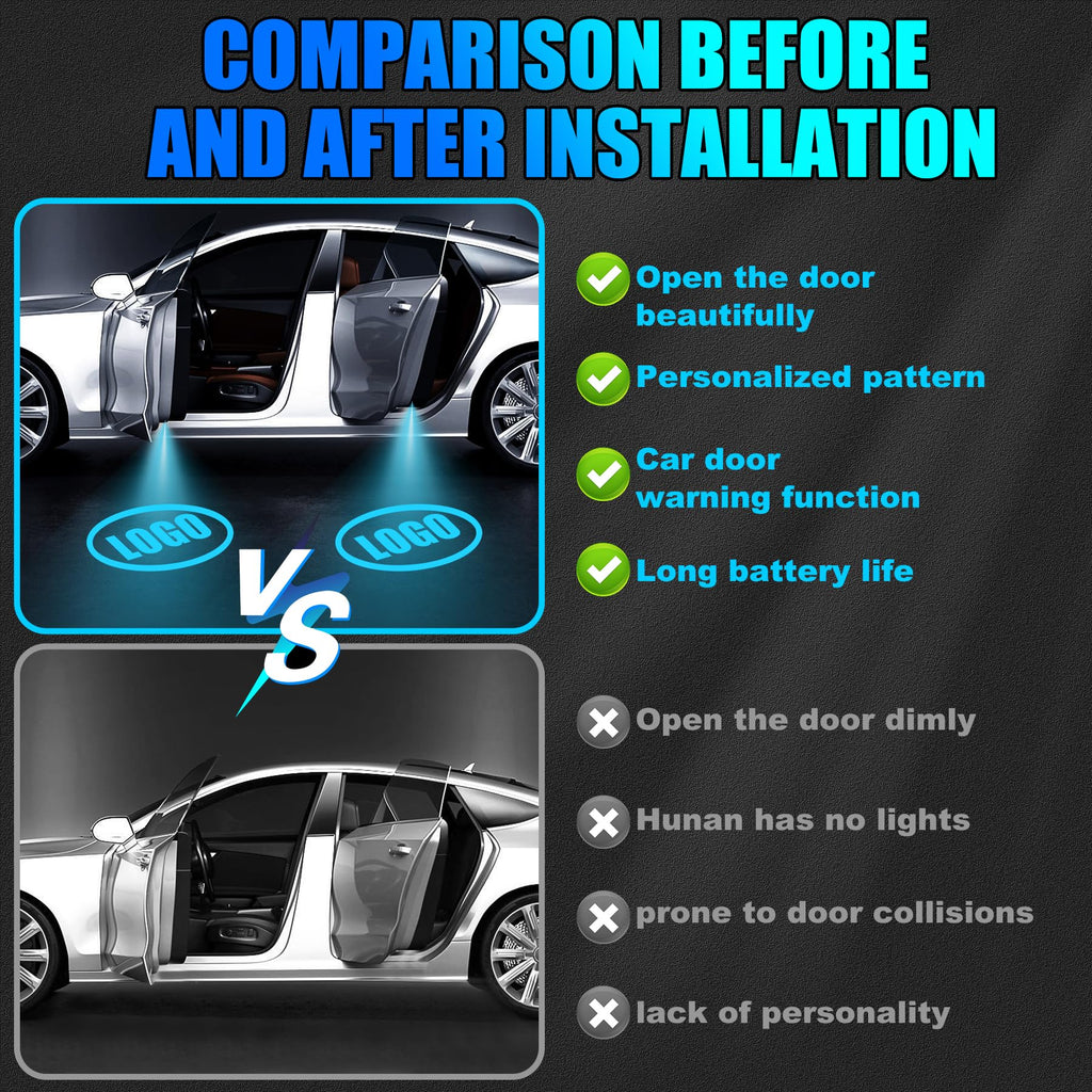 (2PCS) Rechargeable Non-Fading Car Welcome Light