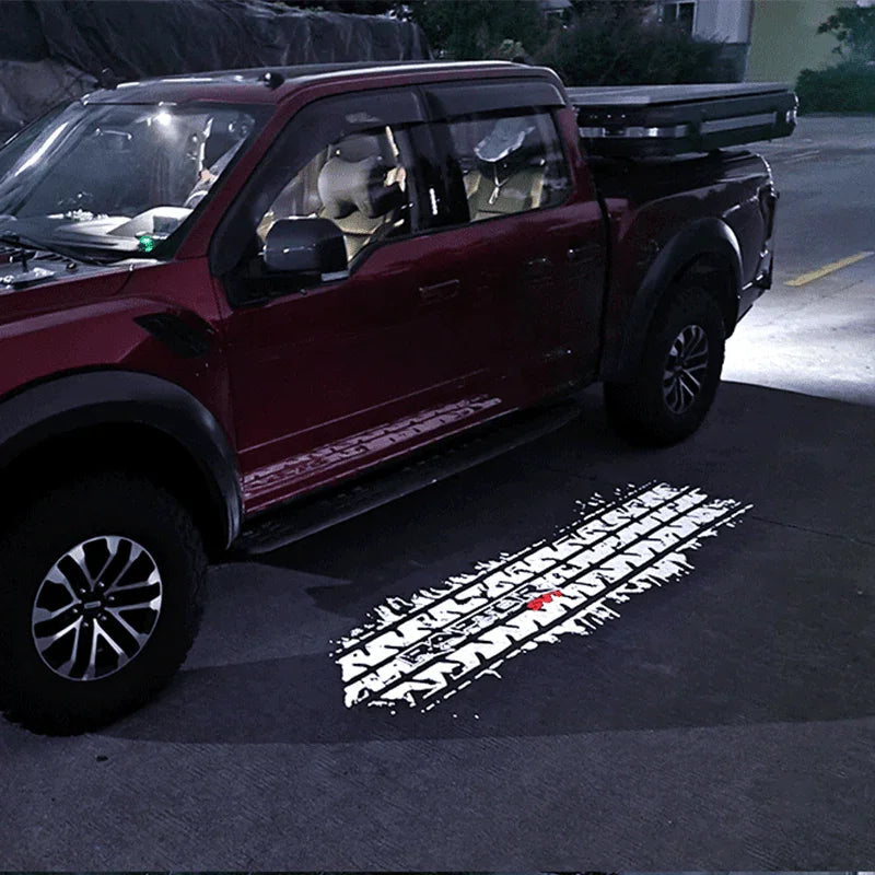 Ford Compatible Rearview Mirror Projection Light Carpet-Customizable