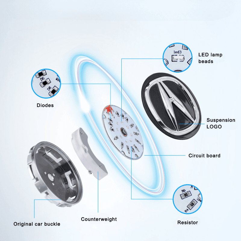 Suitable For Acura Magnetic Suspension Hub Caps & LED Suspension Luminous Wheel Hub Lights - Bimmerlamp