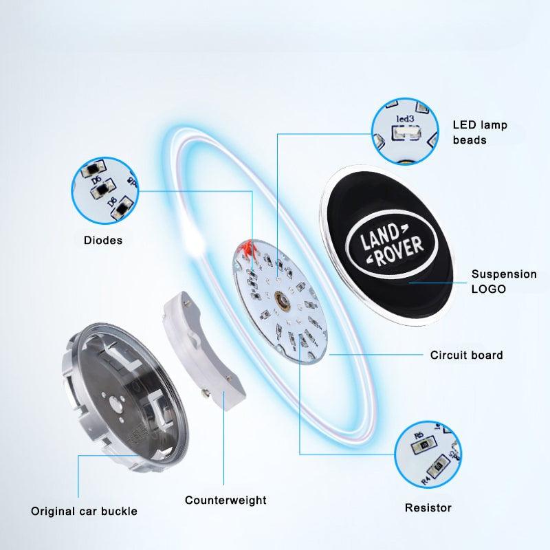 Suitable For Land Rover Magnetic Suspension Hub Caps & LED Suspension Luminous Wheel Hub Lights - Bimmerlamp