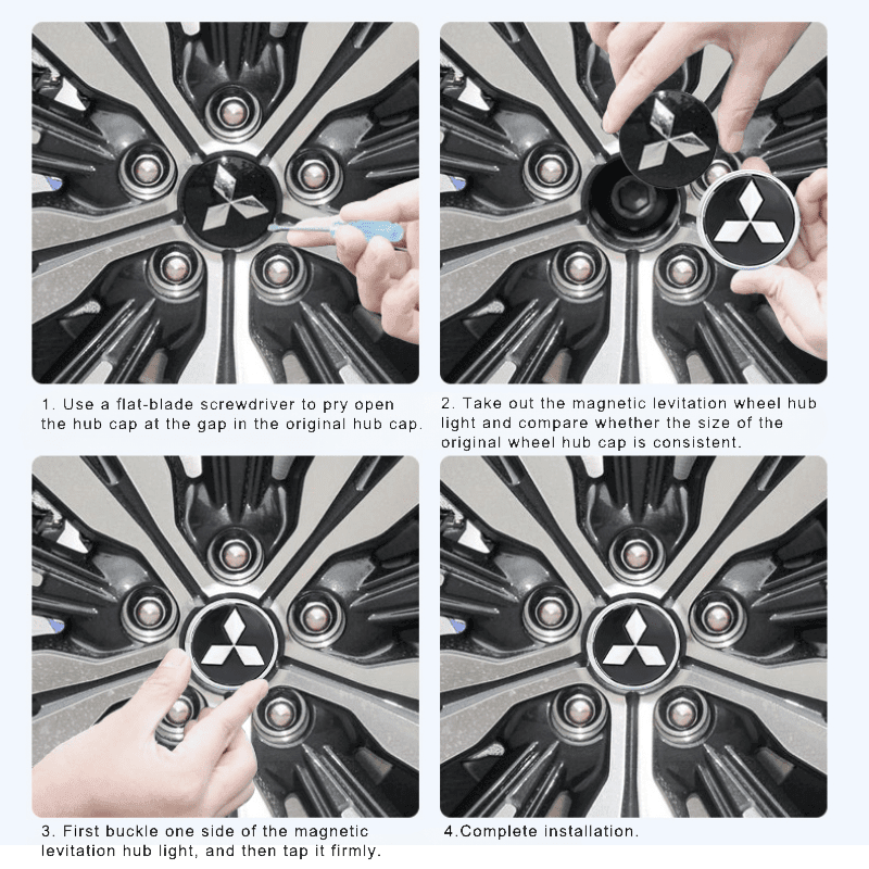 Suitable For Mitsubishi Magnetic Suspension Hub Caps & LED Suspension Luminous Wheel Hub Lights - Bimmerlamp