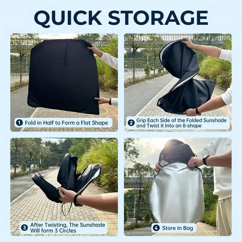 Car Windshield Sunshade - Free Storage Bag