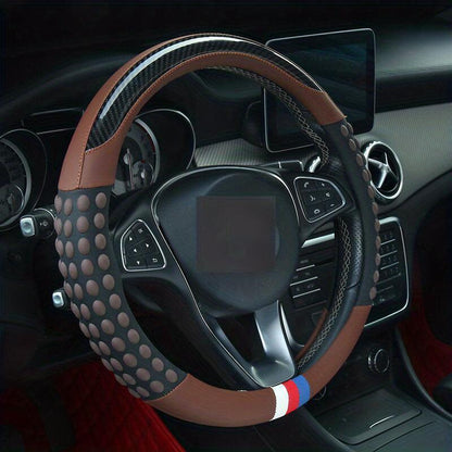 PU Leather Steering Wheel Cover with Inner Rim - Fits Most Cars (161-252mm) - Bimmerlamp